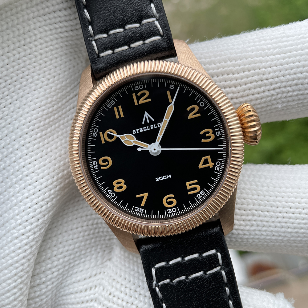 STEELFLIER Official SF741S Bronze Dive Pilot Sapphire Mirror Swiss Luminous 20Bar Waterproof VH31 Mute Movt Luxury Quartz Watch