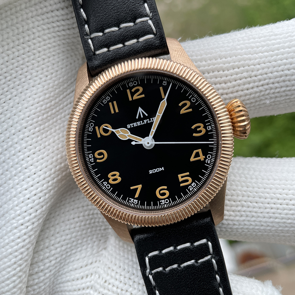 STEELFLIER Official SF741S Bronze Dive Pilot Sapphire Mirror Swiss Luminous 20Bar Waterproof VH31 Mute Movt Luxury Quartz Watch