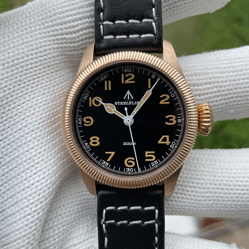 STEELFLIER Official SF741S Bronze Dive Pilot Sapphire Mirror Swiss Luminous 20Bar Waterproof VH31 Mute Movt Luxury Quartz Watch