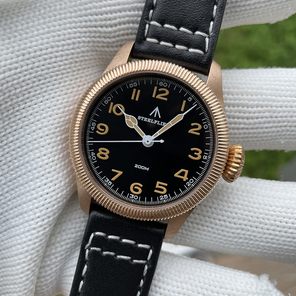 STEELFLIER Official SF741S Bronze Dive Pilot Sapphire Mirror Swiss Luminous 20Bar Waterproof VH31 Mute Movt Luxury Quartz Watch