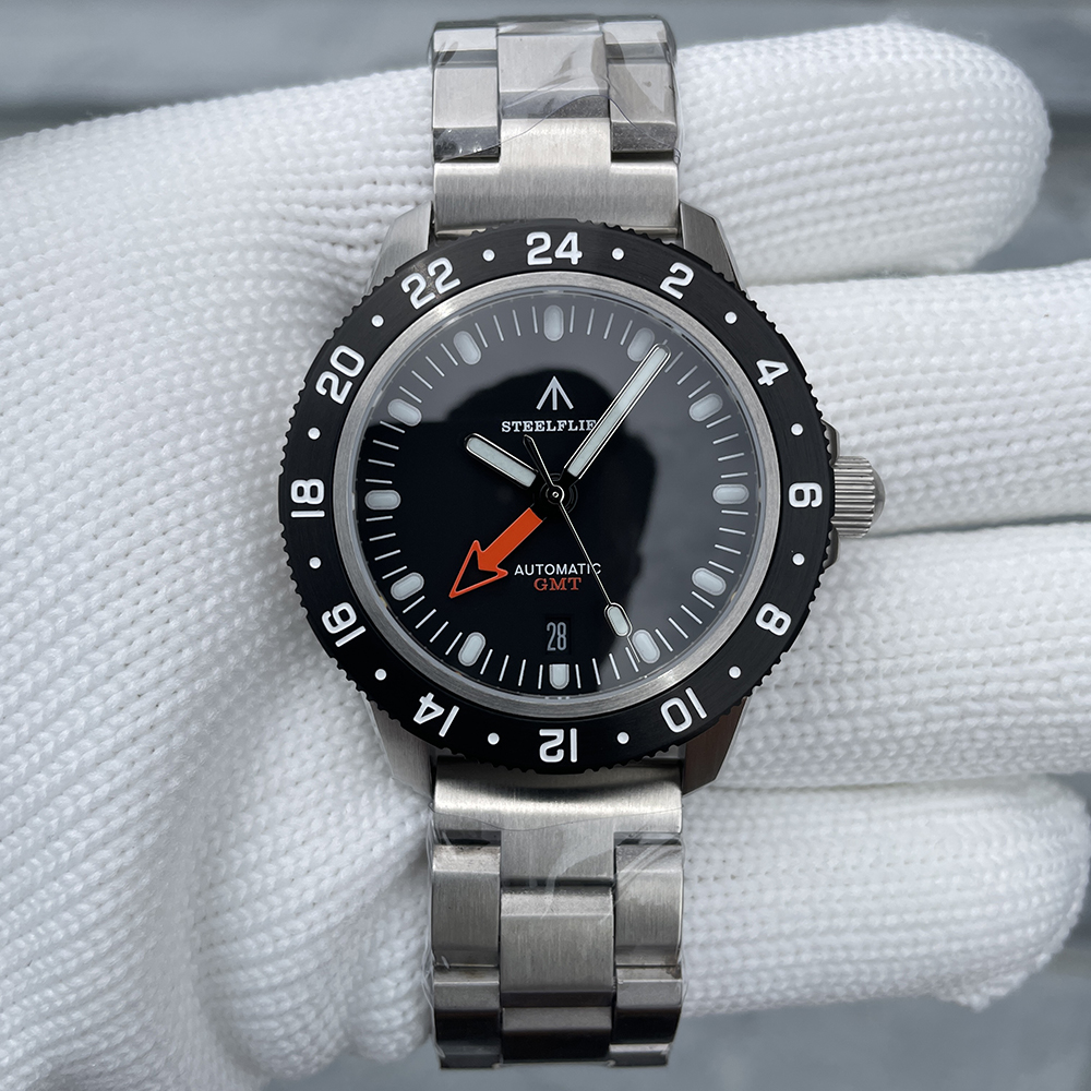 STEELFLIER Official SF793 Luxury GMT Mechanical Wristwatch Steel Bezel NH34 Movement Super Luminous 20Bar Waterproof Dive Watch