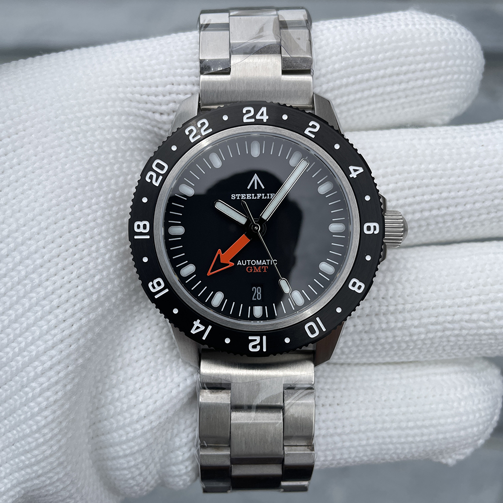 STEELFLIER Official SF793 Luxury GMT Mechanical Wristwatch Steel Bezel NH34 Movement Super Luminous 20Bar Waterproof Dive Watch