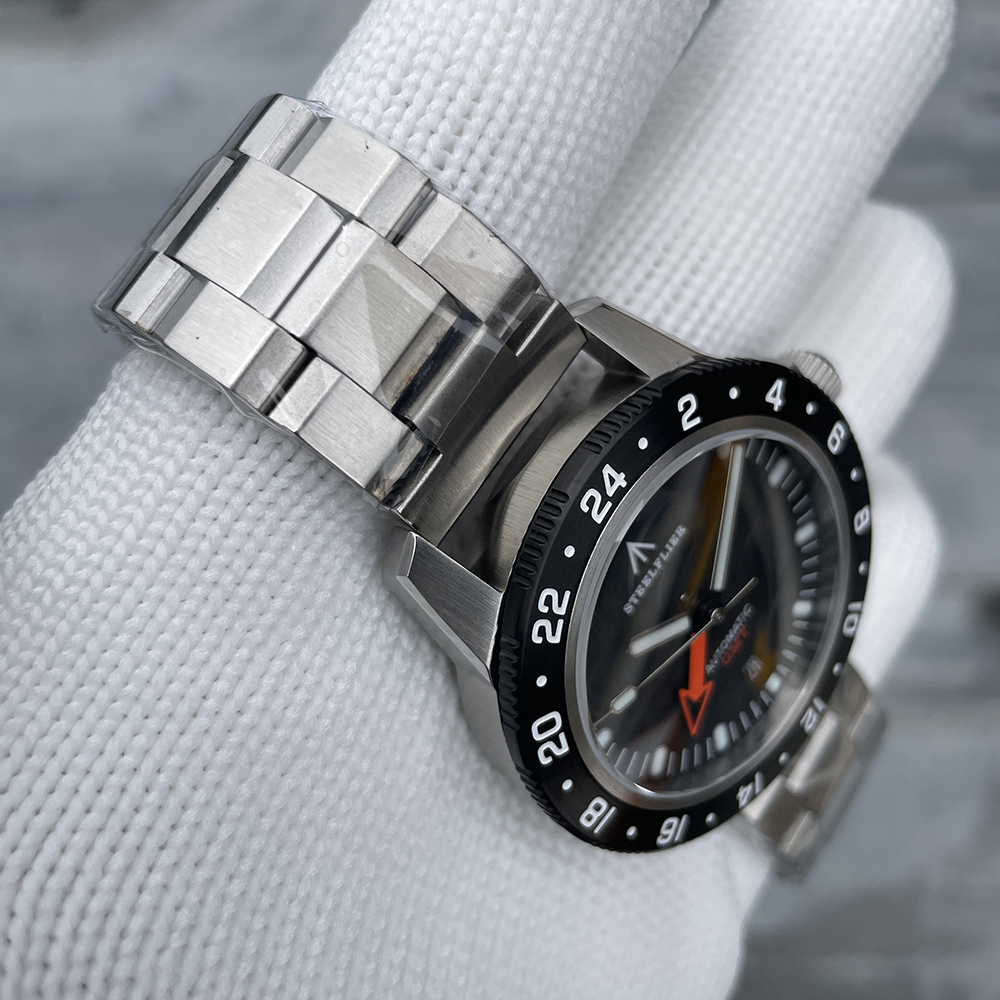 STEELFLIER Official SF793 Luxury GMT Mechanical Wristwatch Steel Bezel NH34 Movement Super Luminous 20Bar Waterproof Dive Watch