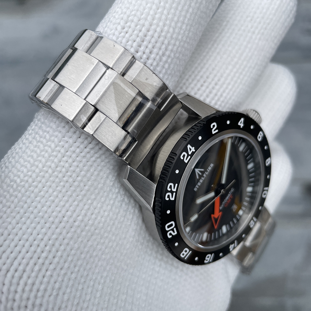 STEELFLIER Official SF793 Luxury GMT Mechanical Wristwatch Steel Bezel NH34 Movement Super Luminous 20Bar Waterproof Dive Watch