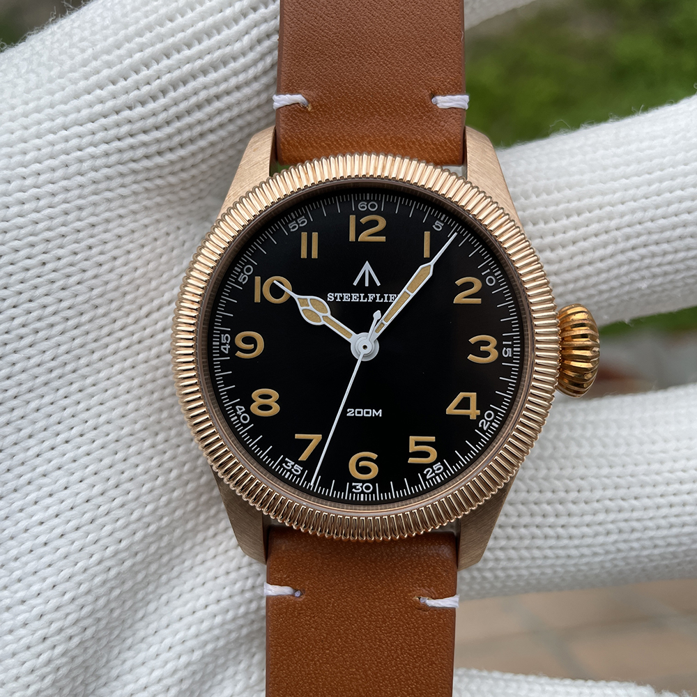 STEELFLIER Official SF741S Bronze Dive Pilot Sapphire Mirror Swiss Luminous 20Bar Waterproof VH31 Mute Movt Luxury Quartz Watch