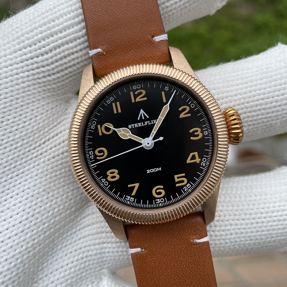 STEELFLIER Official SF741S Bronze Dive Pilot Sapphire Mirror Swiss Luminous 20Bar Waterproof VH31 Mute Movt Luxury Quartz Watch