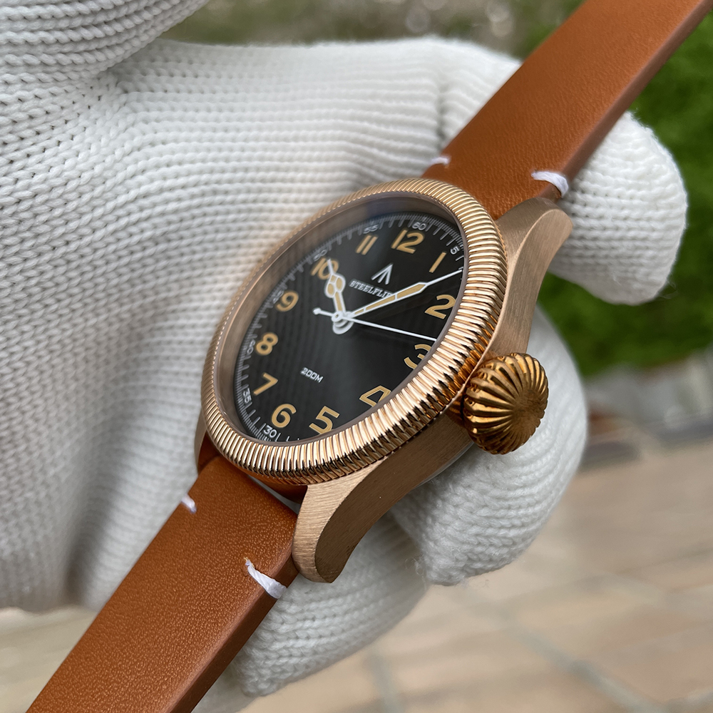 STEELFLIER Official SF741S Bronze Dive Pilot Sapphire Mirror Swiss Luminous 20Bar Waterproof VH31 Mute Movt Luxury Quartz Watch