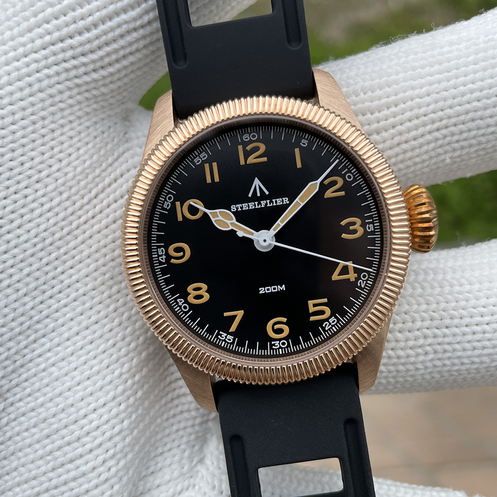 STEELFLIER Official SF741S Bronze Dive Pilot Sapphire Mirror Swiss Luminous 20Bar Waterproof VH31 Mute Movt Luxury Quartz Watch
