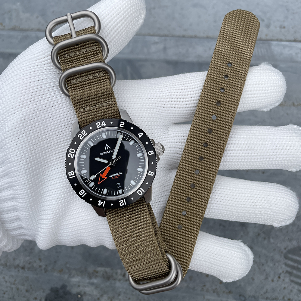 STEELFLIER Official SF793 Luxury GMT Mechanical Wristwatch Steel Bezel NH34 Movement Super Luminous 20Bar Waterproof Dive Watch