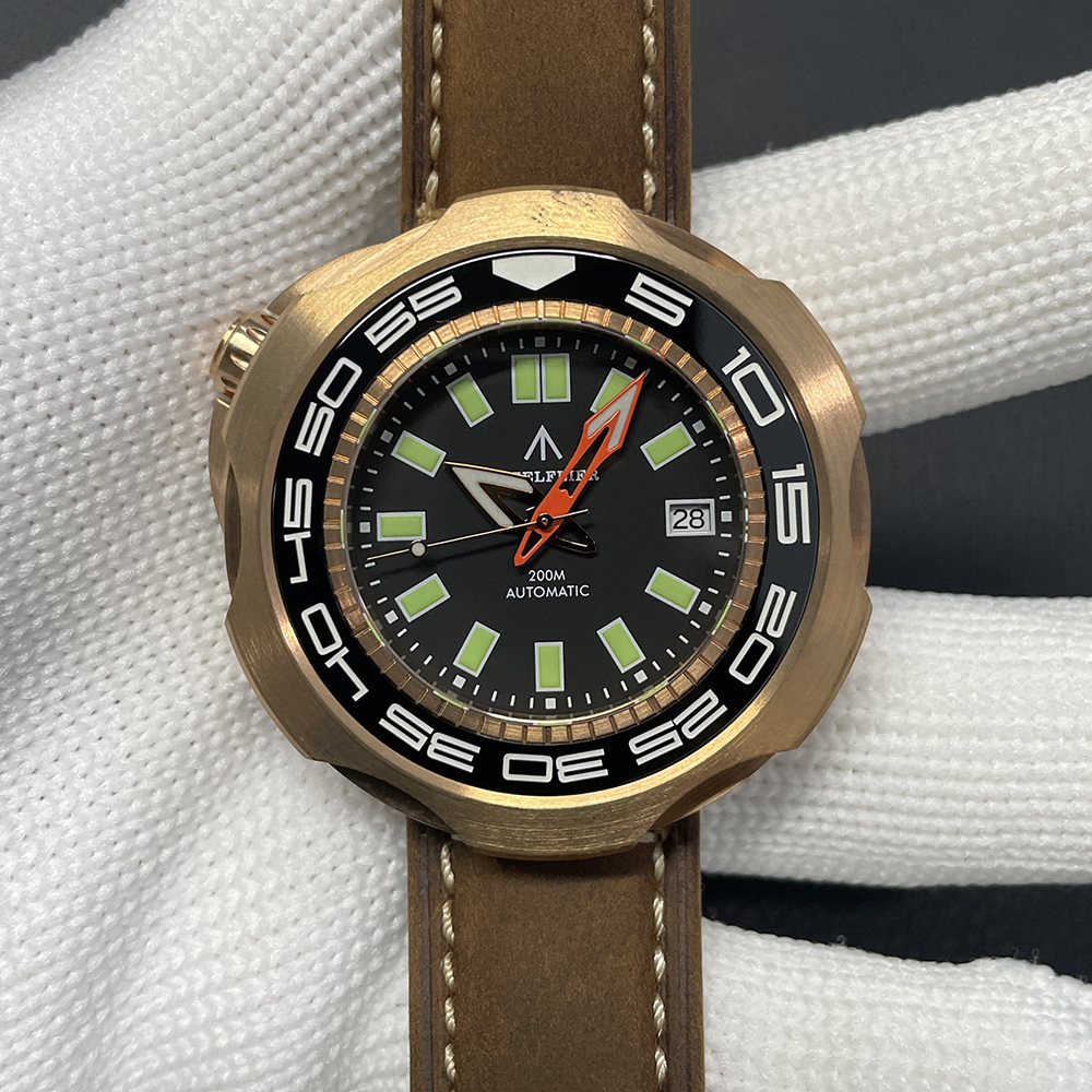 STEELFLIER Official SF762S Bronze Men Mechanical Watch Japan NH35 Movement Super Luminous 20Bar Waterproof Vintage Diver Wristwatch