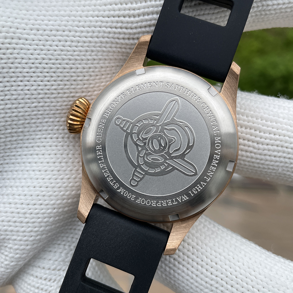 STEELFLIER Official SF741S Bronze Dive Pilot Sapphire Mirror Swiss Luminous 20Bar Waterproof VH31 Mute Movt Luxury Quartz Watch