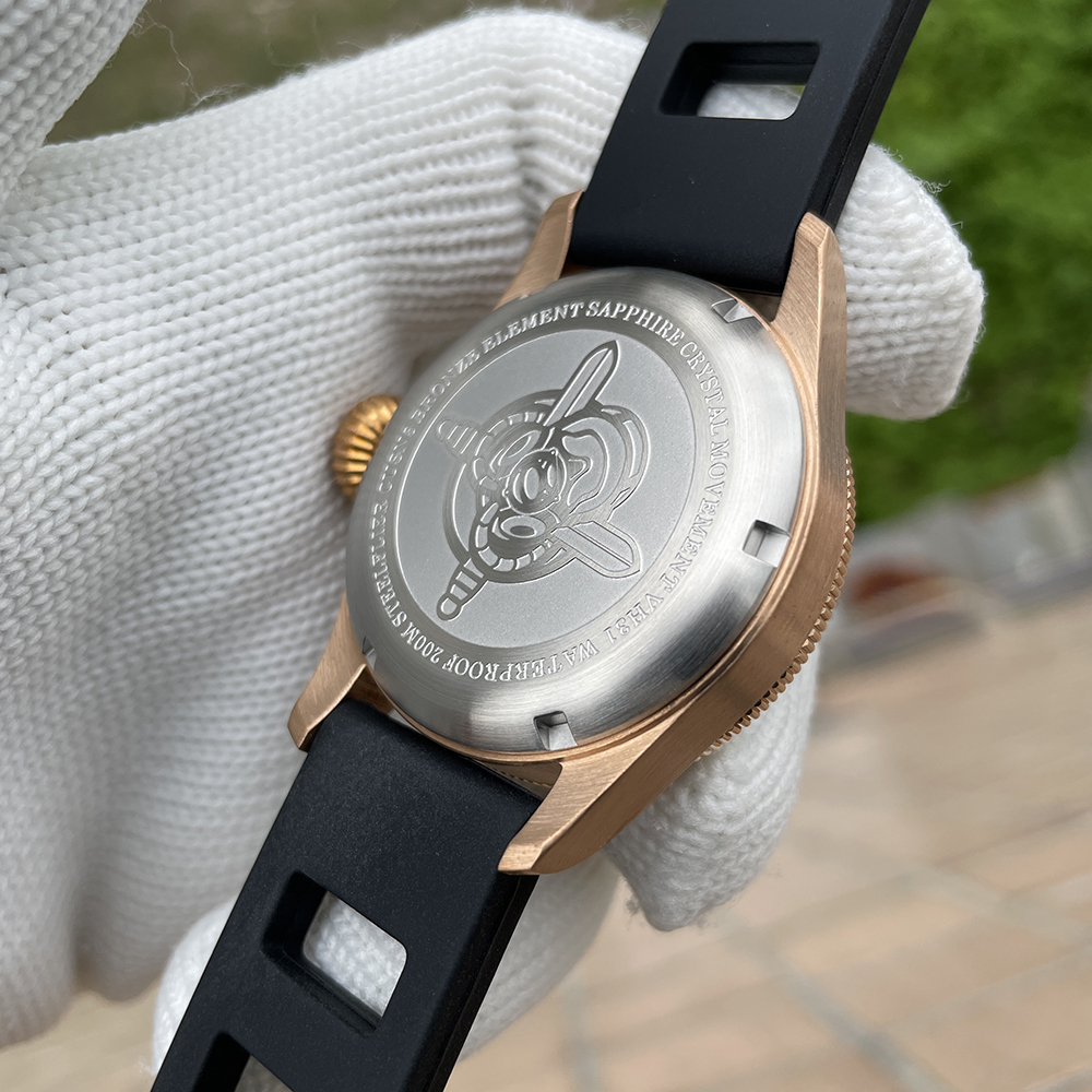 STEELFLIER Official SF741S Bronze Dive Pilot Sapphire Mirror Swiss Luminous 20Bar Waterproof VH31 Mute Movt Luxury Quartz Watch