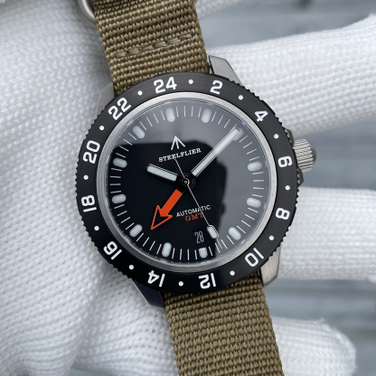 STEELFLIER Official SF793 Luxury GMT Mechanical Wristwatch Steel Bezel NH34 Movement Super Luminous 20Bar Waterproof Dive Watch