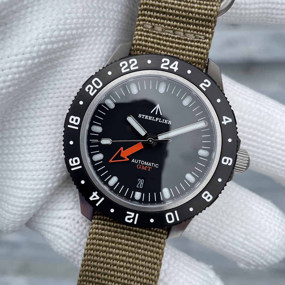 STEELFLIER Official SF793 Luxury GMT Mechanical Wristwatch Steel Bezel NH34 Movement Super Luminous 20Bar Waterproof Dive Watch