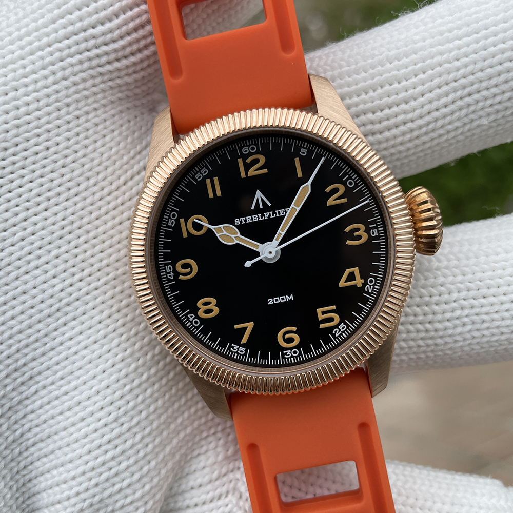 STEELFLIER Official SF741S Bronze Dive Pilot Sapphire Mirror Swiss Luminous 20Bar Waterproof VH31 Mute Movt Luxury Quartz Watch