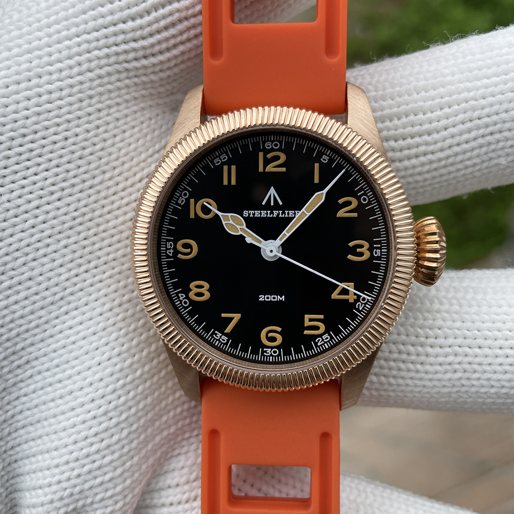 STEELFLIER Official SF741S Bronze Dive Pilot Sapphire Mirror Swiss Luminous 20Bar Waterproof VH31 Mute Movt Luxury Quartz Watch