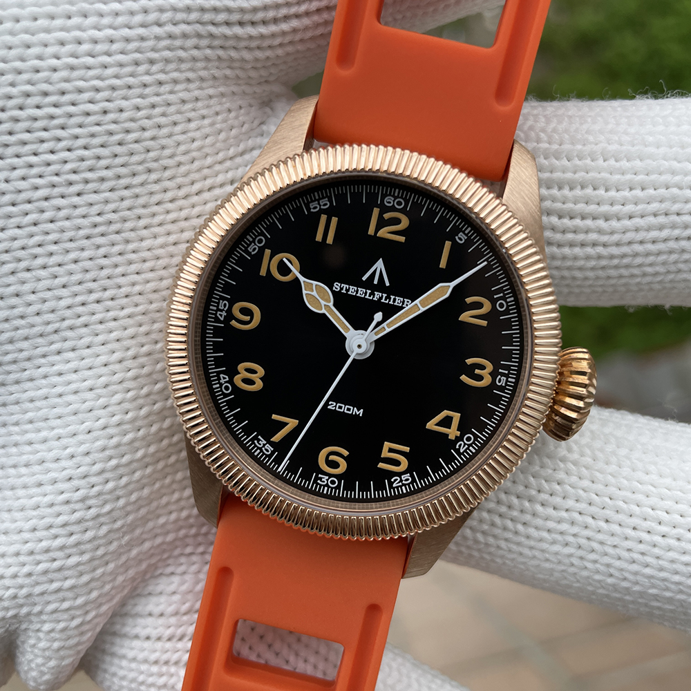 STEELFLIER Official SF741S Bronze Dive Pilot Sapphire Mirror Swiss Luminous 20Bar Waterproof VH31 Mute Movt Luxury Quartz Watch