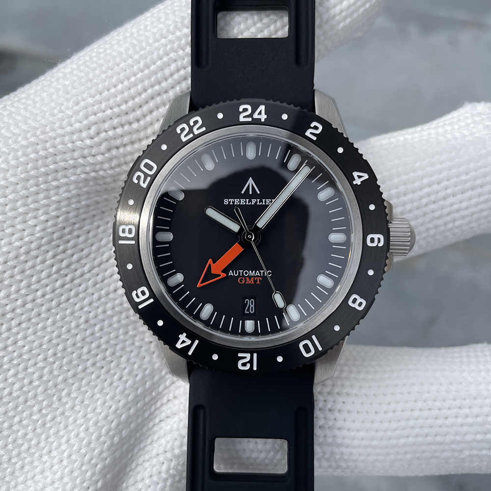 STEELFLIER Official SF793 Luxury GMT Mechanical Wristwatch Steel Bezel NH34 Movement Super Luminous 20Bar Waterproof Dive Watch