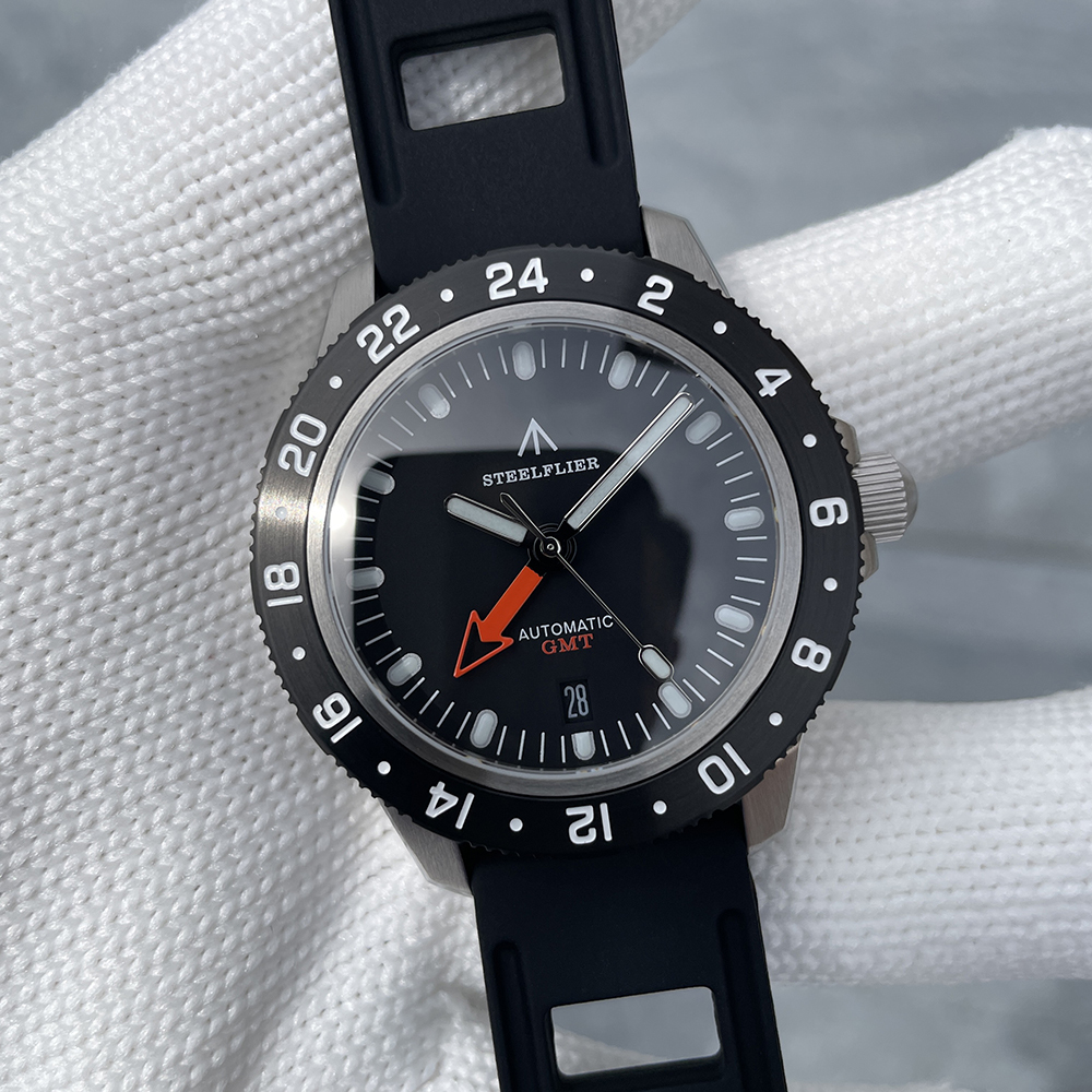 STEELFLIER Official SF793 Luxury GMT Mechanical Wristwatch Steel Bezel NH34 Movement Super Luminous 20Bar Waterproof Dive Watch