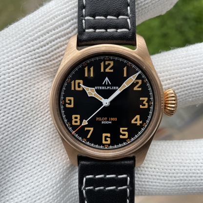 STEELFLIER SF740VS Swiss Super Luminous VH31 Movement Bronze Watch Synthetic Sapphire Mirror 200 Meters Waterproof Men's Watch