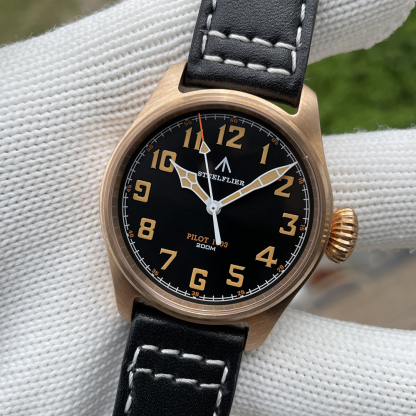 STEELFLIER SF740VS Swiss Super Luminous VH31 Movement Bronze Watch Synthetic Sapphire Mirror 200 Meters Waterproof Men's Watch