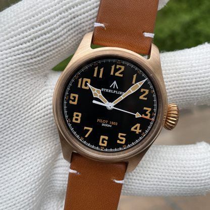 STEELFLIER SF740VS Swiss Super Luminous VH31 Movement Bronze Watch Synthetic Sapphire Mirror 200 Meters Waterproof Men's Watch