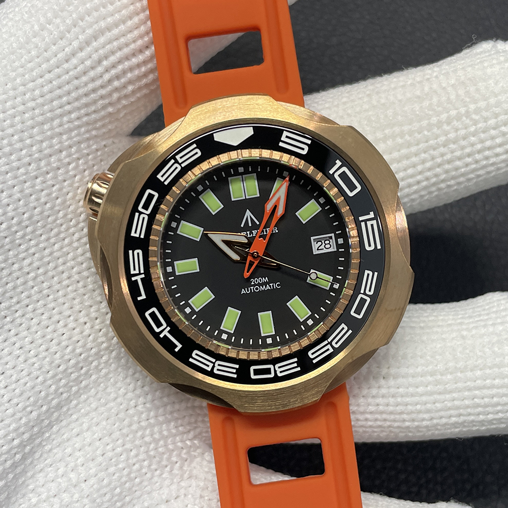 STEELFLIER Official SF762S Bronze Men Mechanical Watch Japan NH35 Movement Super Luminous 20Bar Waterproof Vintage Diver Wristwatch