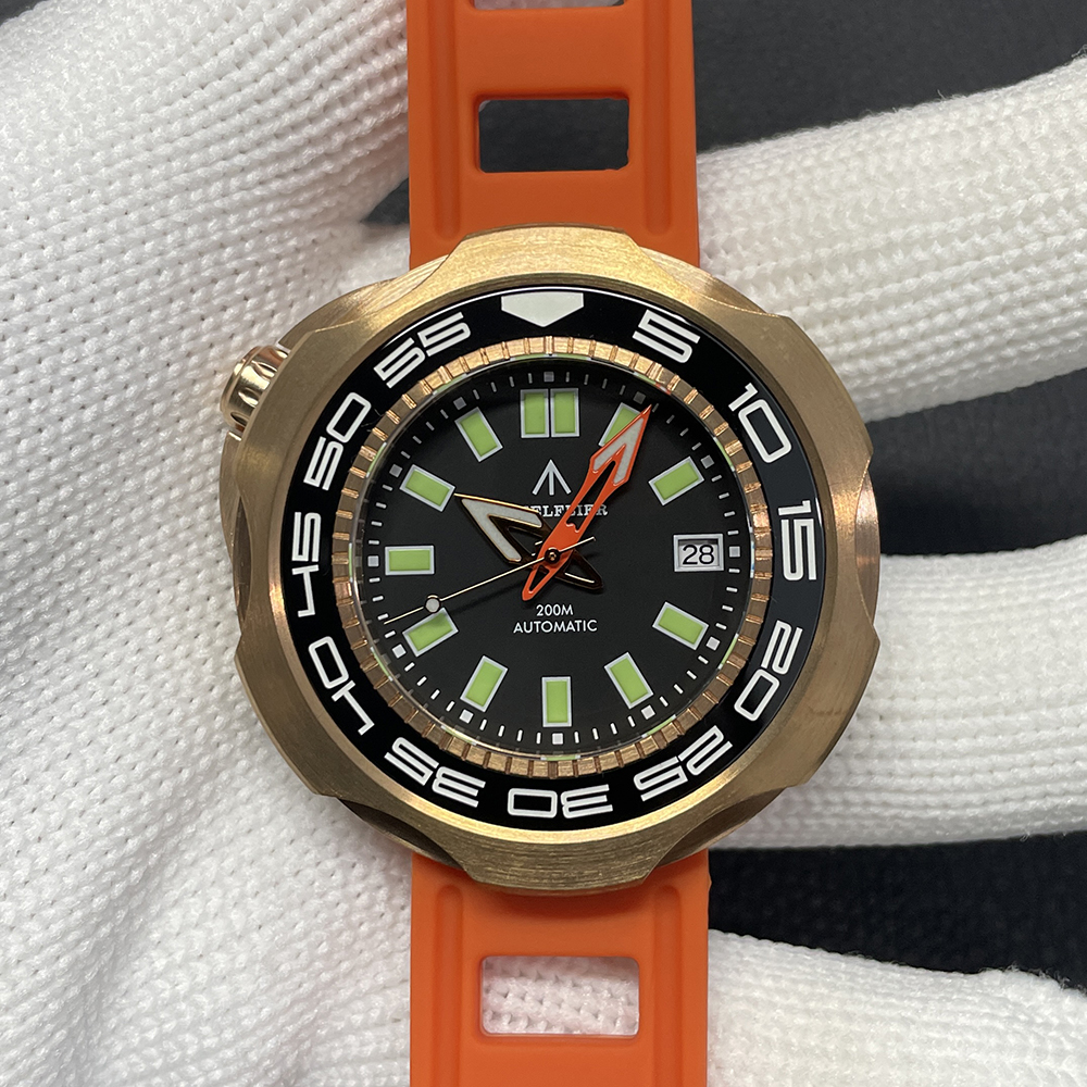 STEELFLIER Official SF762S Bronze Men Mechanical Watch Japan NH35 Movement Super Luminous 20Bar Waterproof Vintage Diver Wristwatch