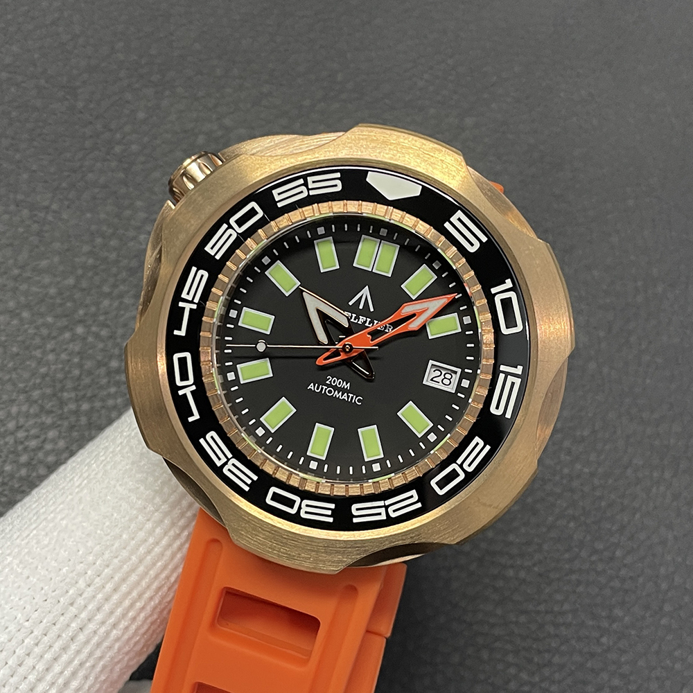 STEELFLIER Official SF762S Bronze Men Mechanical Watch Japan NH35 Movement Super Luminous 20Bar Waterproof Vintage Diver Wristwatch