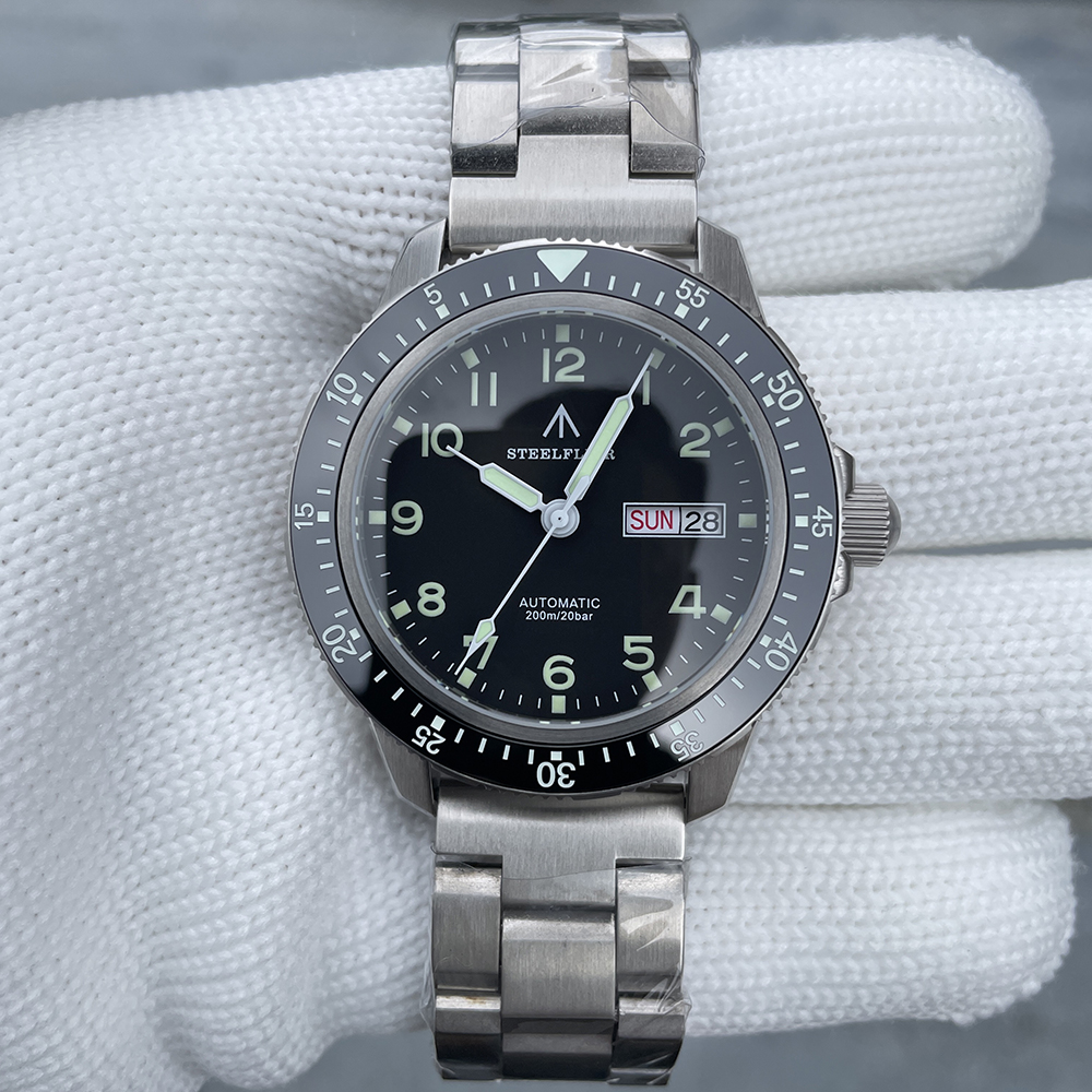 STEELFLIER Official SF787 Luxury Men Dive Watch Double Calendar NH36 Movement Super Luminous 200M Waterproof Mechanical Wristwatch
