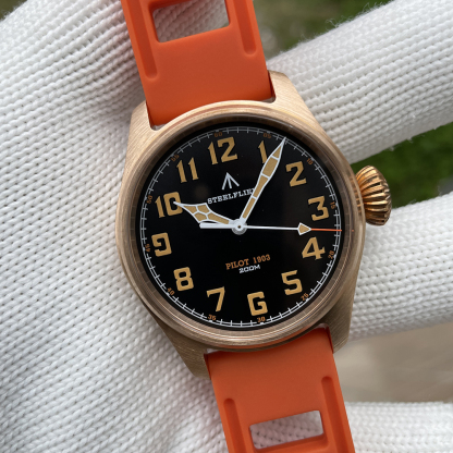 STEELFLIER SF740VS Swiss Super Luminous VH31 Movement Bronze Watch Synthetic Sapphire Mirror 200 Meters Waterproof Men's Watch