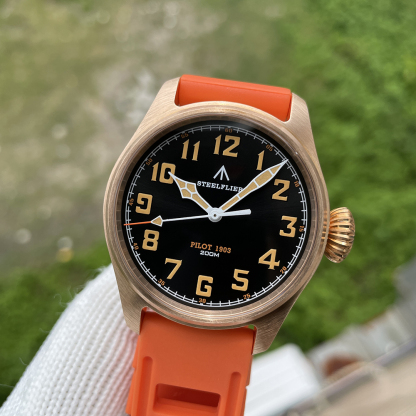 STEELFLIER SF740VS Swiss Super Luminous VH31 Movement Bronze Watch Synthetic Sapphire Mirror 200 Meters Waterproof Men's Watch