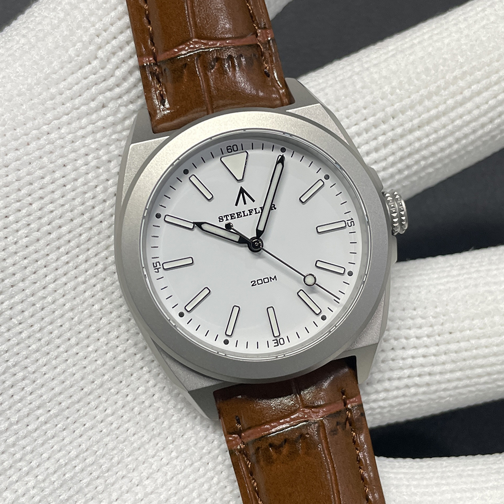 STEELFLIER Official SF726 Luxury Quartz Wristwatch Super Luminous VH31 Mute Movement 20Bar Waterproof Fashion Dive White Watch