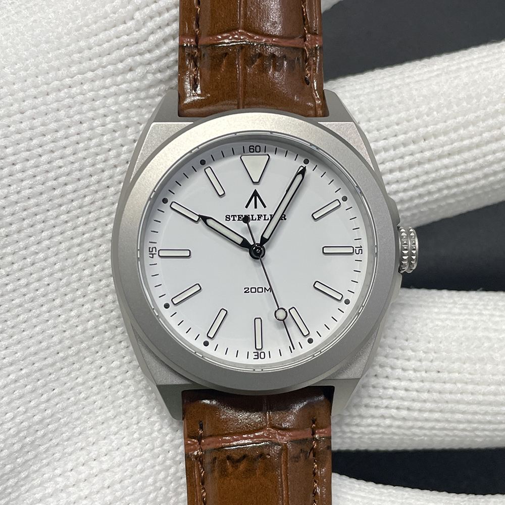 STEELFLIER Official SF726 Luxury Quartz Wristwatch Super Luminous VH31 Mute Movement 20Bar Waterproof Fashion Dive White Watch