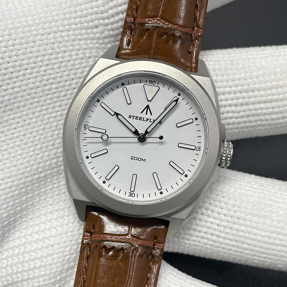 STEELFLIER Official SF726 Luxury Quartz Wristwatch Super Luminous VH31 Mute Movement 20Bar Waterproof Fashion Dive White Watch
