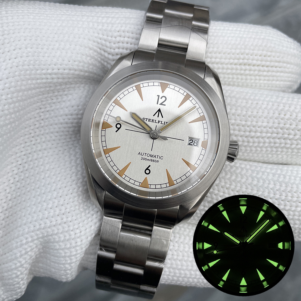 STEELFLIER SF751-BS Luxury Fashion Mechanical Watch NH35 Movement Super Luminous Dive Watch 20Bar Waterproof Men's Classic Wristwatch