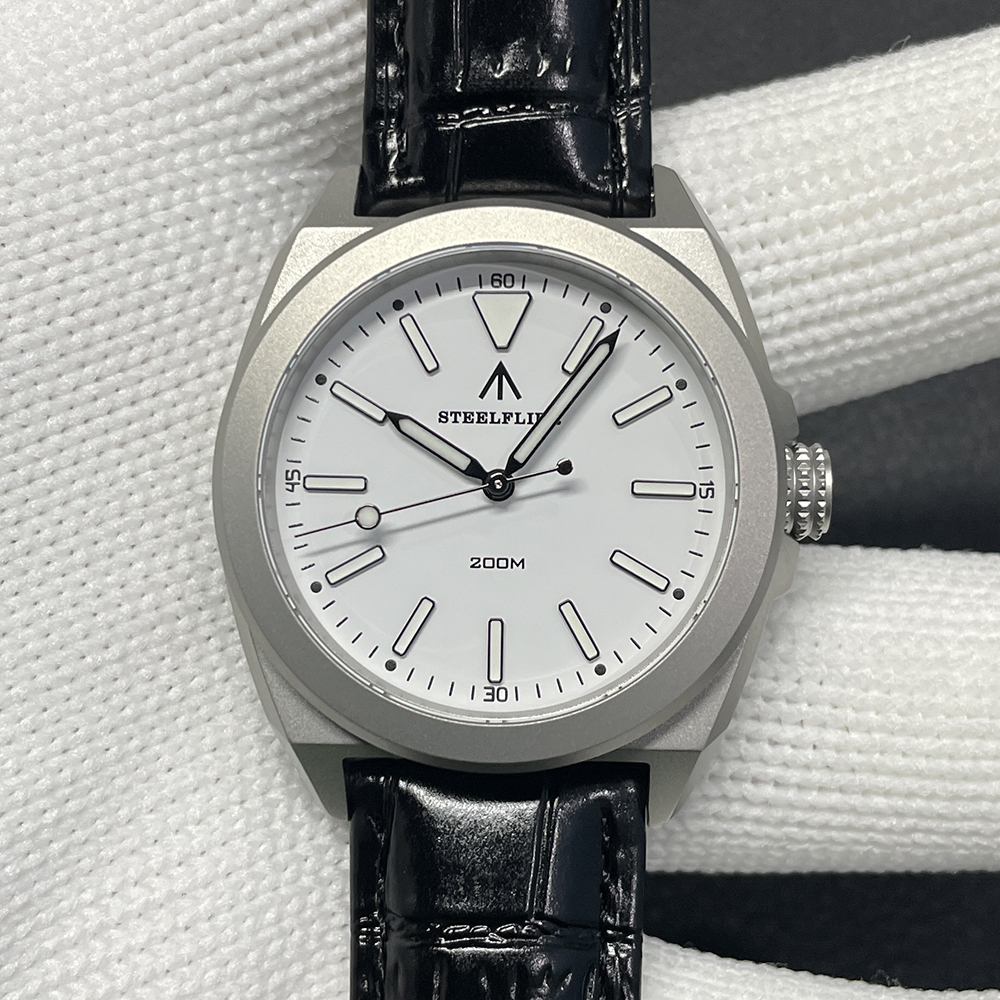 STEELFLIER Official SF726 Luxury Quartz Wristwatch Super Luminous VH31 Mute Movement 20Bar Waterproof Fashion Dive White Watch