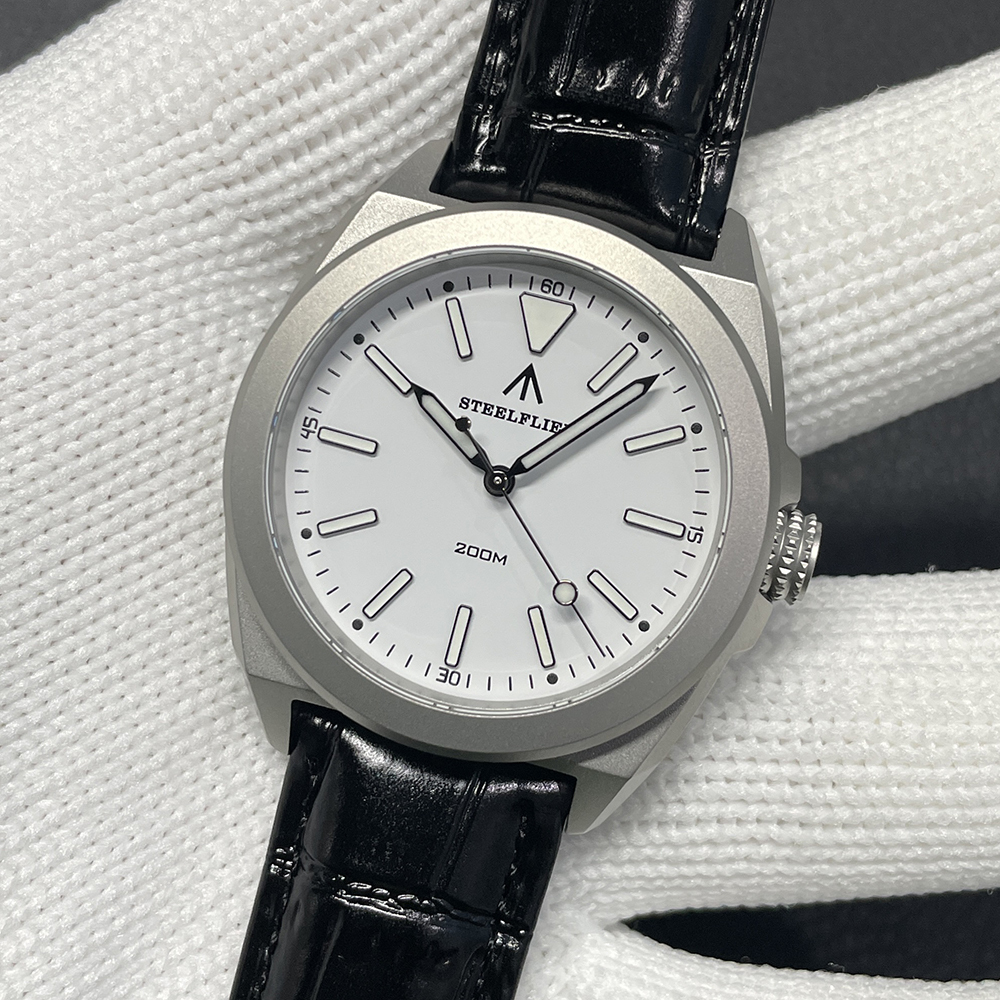 STEELFLIER Official SF726 Luxury Quartz Wristwatch Super Luminous VH31 Mute Movement 20Bar Waterproof Fashion Dive White Watch