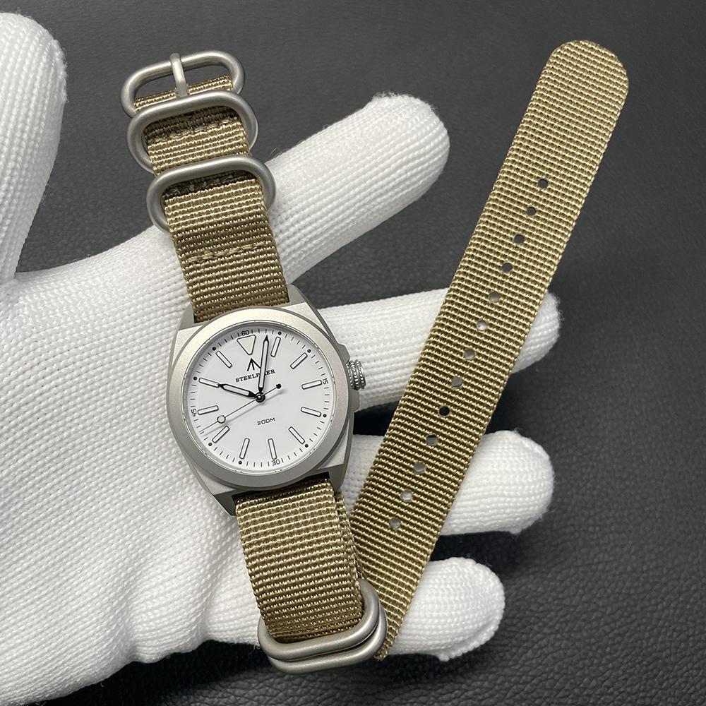 STEELFLIER Official SF726 Luxury Quartz Wristwatch Super Luminous VH31 Mute Movement 20Bar Waterproof Fashion Dive White Watch