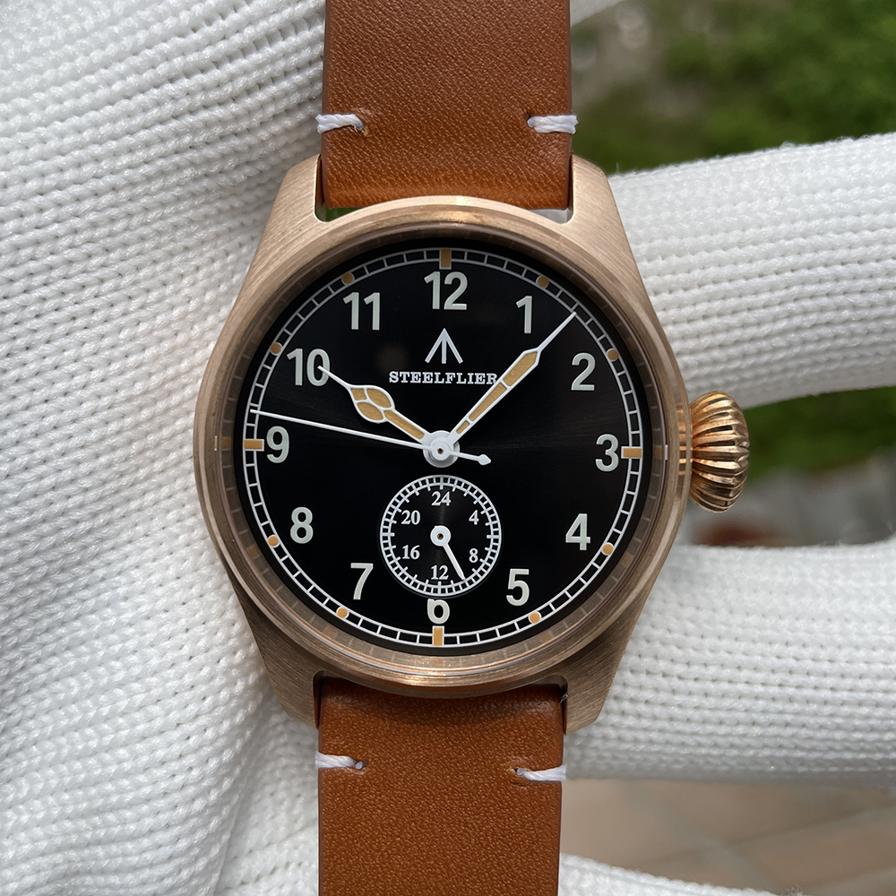 STEELFLIER Official SF746S Men Quartz Bronze Watch Sapphire Mirror VH60 Movt Swiss Luminous 20Bar Waterproof Sports Wristwatches