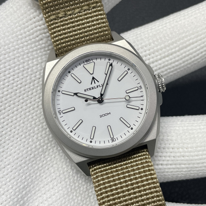 STEELFLIER Official SF726 Luxury Quartz Wristwatch Super Luminous VH31 Mute Movement 20Bar Waterproof Fashion Dive White Watch