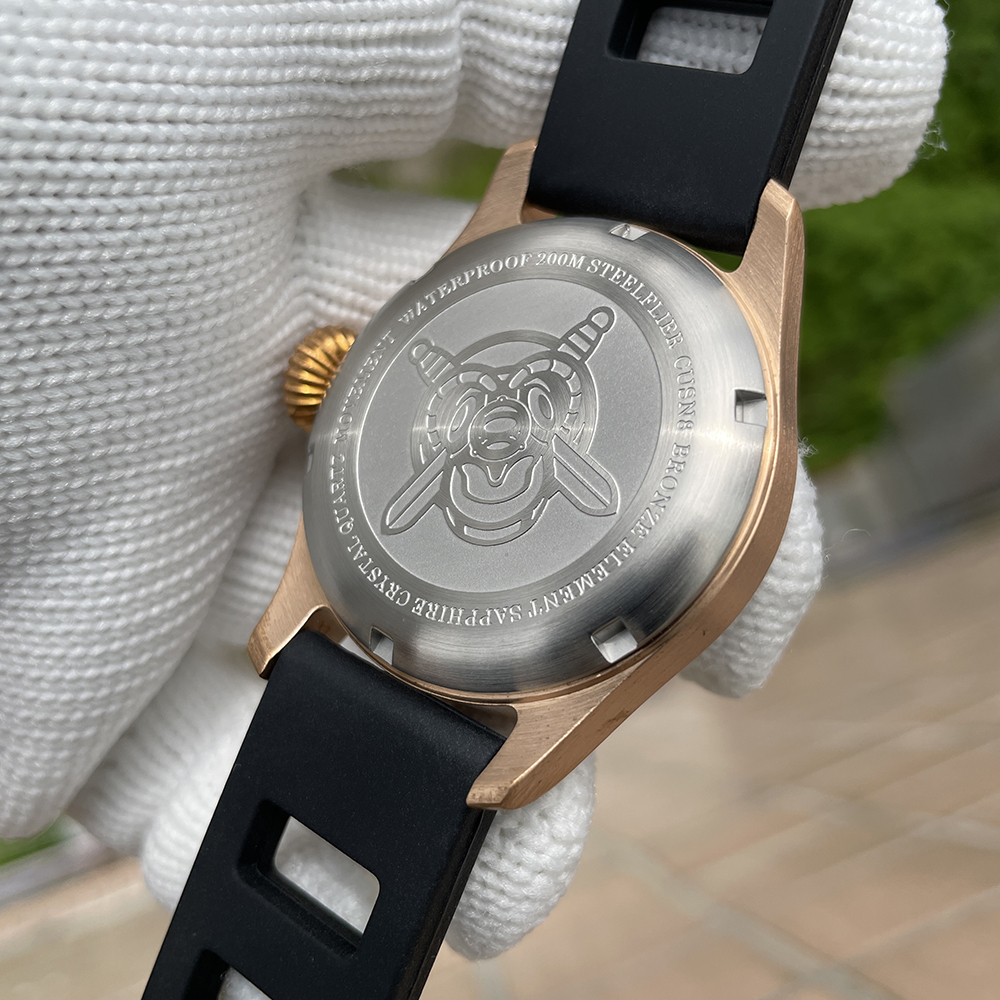 STEELFLIER Official SF746S Men Quartz Bronze Watch Sapphire Mirror VH60 Movt Swiss Luminous 20Bar Waterproof Sports Wristwatches