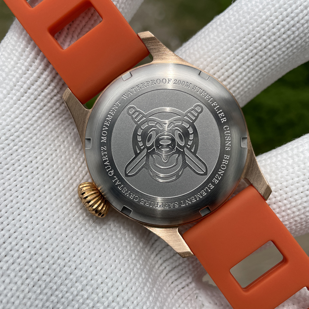 STEELFLIER Official SF746S Men Quartz Bronze Watch Sapphire Mirror VH60 Movt Swiss Luminous 20Bar Waterproof Sports Wristwatches