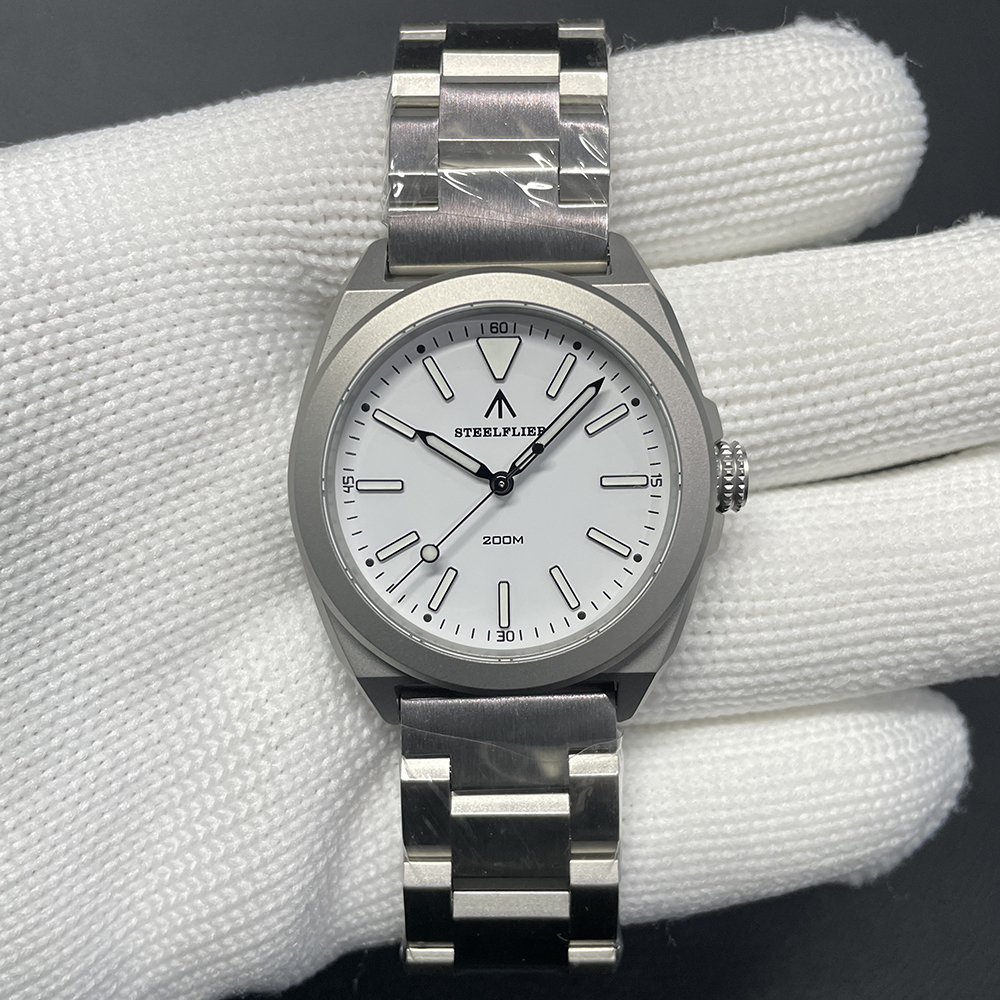 STEELFLIER Official SF726 Luxury Quartz Wristwatch Super Luminous VH31 Mute Movement 20Bar Waterproof Fashion Dive White Watch