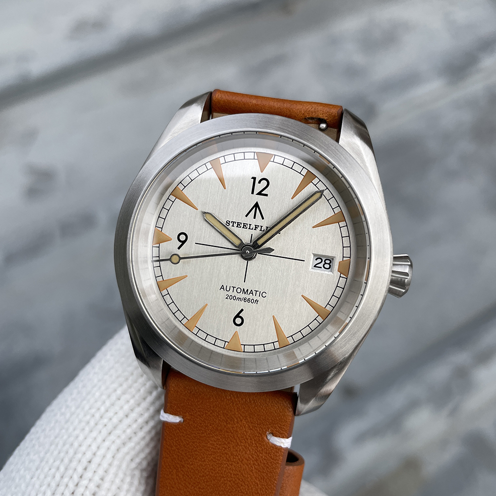 STEELFLIER Official SF751 White Dial Men's Luxury Mechanical Wristwatch NH35 Automatic Movement Super Luminous 20Bar Waterproof Classic Dive Watch