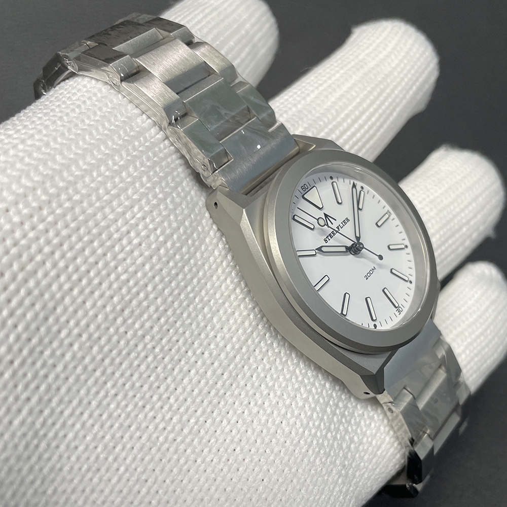 STEELFLIER Official SF726 Luxury Quartz Wristwatch Super Luminous VH31 Mute Movement 20Bar Waterproof Fashion Dive White Watch