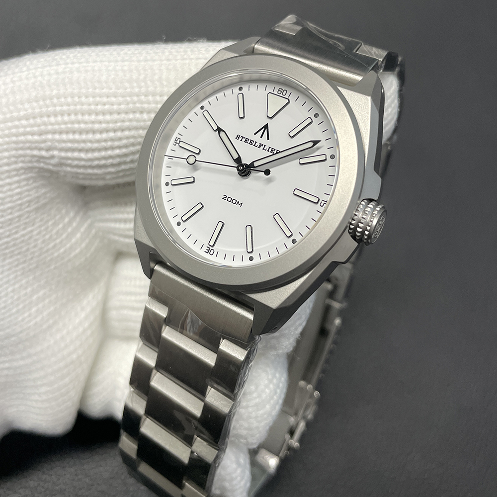 STEELFLIER Official SF726 Luxury Quartz Wristwatch Super Luminous VH31 Mute Movement 20Bar Waterproof Fashion Dive White Watch