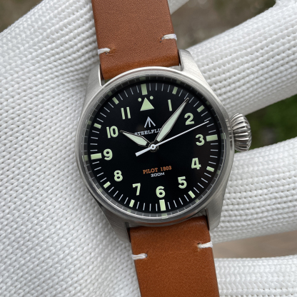 STEELFLIER Official NEW SF740 Quartz Wristwatch Big Crown C3 Luminous VH31 Mute Movement Fashion Business Men Waterproof Watch