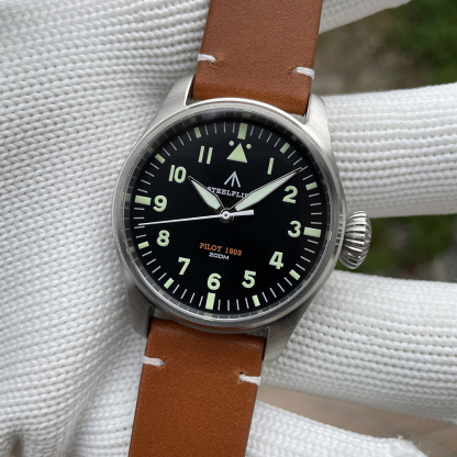 STEELFLIER Official NEW SF740 Quartz Wristwatch Big Crown C3 Luminous VH31 Mute Movement Fashion Business Men Waterproof Watch