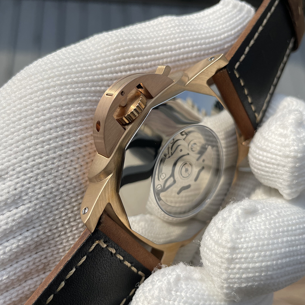 STEELFLIER SF765S Luxury Men Mechanical Watch Bronze NH35 Auto Movement Swiss Green Luminous Transparent Bottom Cover 20Bar Waterproof Wristwatch